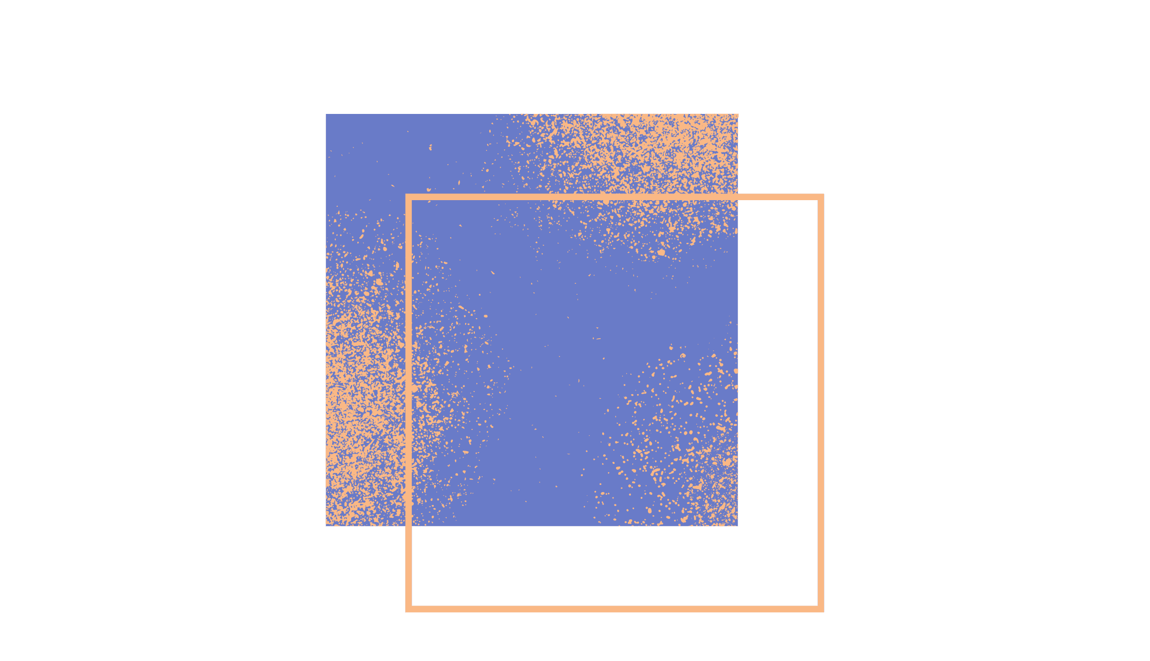 Abstrakte Grafik mit blauen und orangen Farbtönen